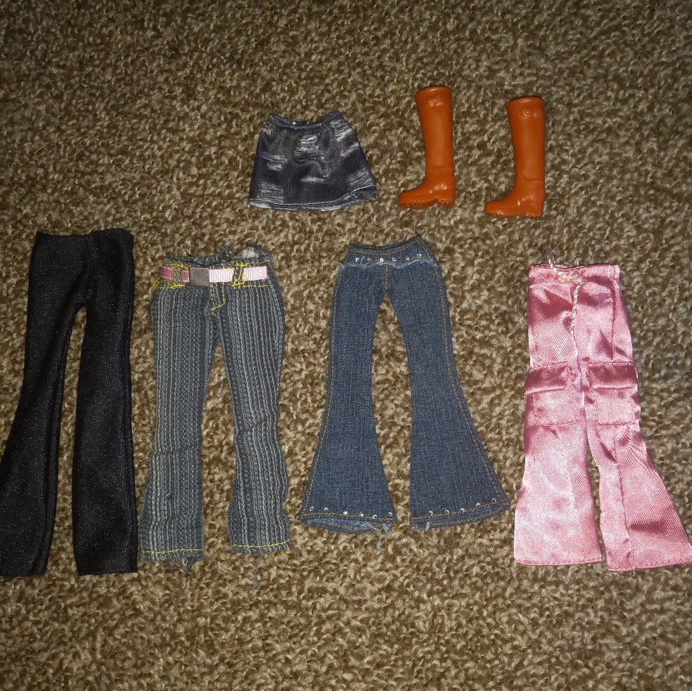 Lot of 5 Barbie Mattel Fashion Dolls  with Handmaid Dresses